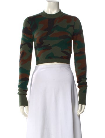 Pre-owned Monse Merino Wool Printed Sweater In Green