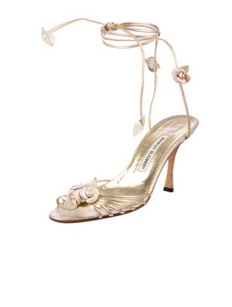 Manolo Blahnik Metallic Sandals