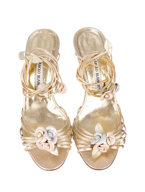 Manolo Blahnik Metallic Sandals