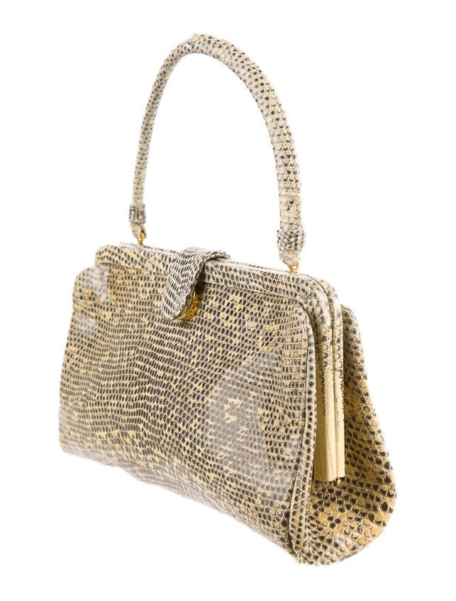 Manolo Blahnik Lizard Frame Bag