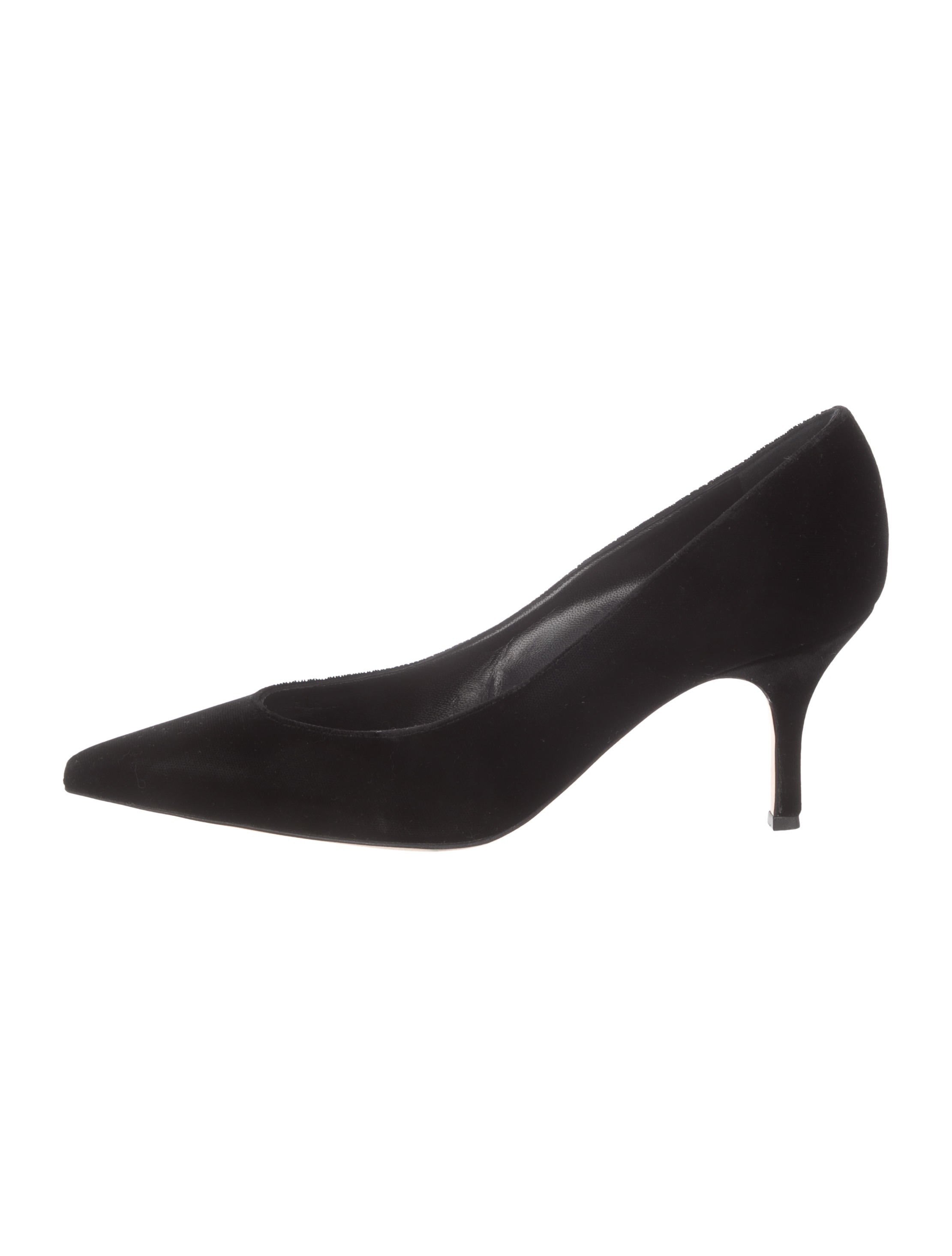 Manolo Blahnik Velvet Pointed-Toe Pumps