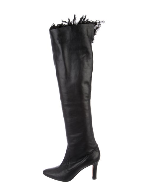 Manolo Blahnik Leather Over-The-Knee Boots Black