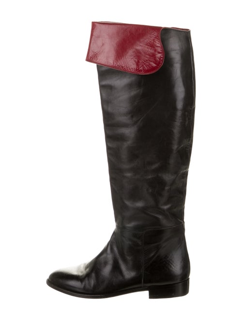 Manolo Blahnik Leather Over-The-Knee Boots Black