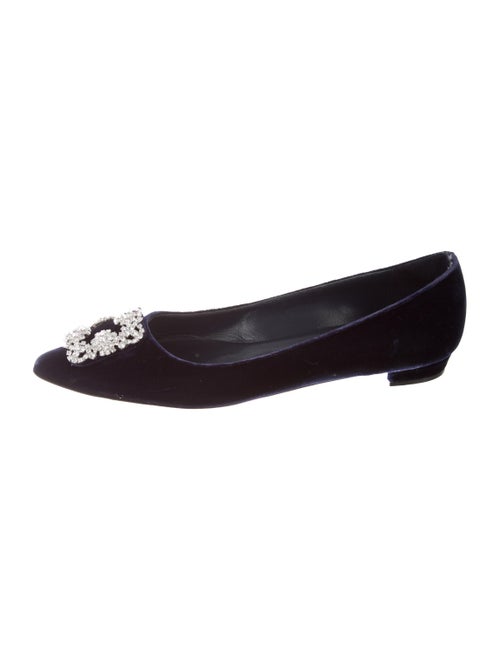 Manolo Blahnik Hangisi Velvet Flats