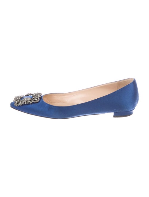 Manolo Blahnik Hangisi Flats Blue