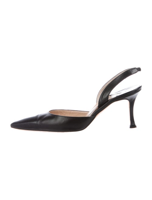 Manolo Blahnik Slingback Leather Slingback Pumps B