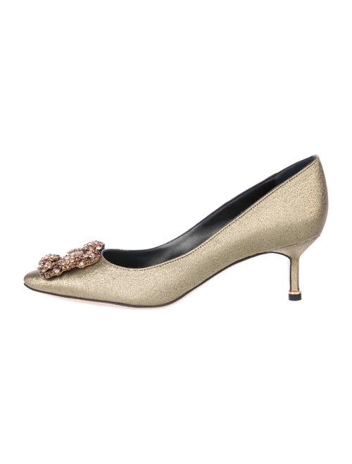 Manolo Blahnik Hangisi Crystal Embellishments Pump