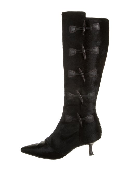 Manolo Blahnik Calf Hair Boots Black