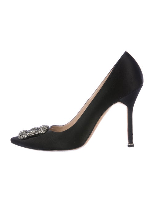 Manolo Blahnik Hangisi Crystal Embellishments Pump