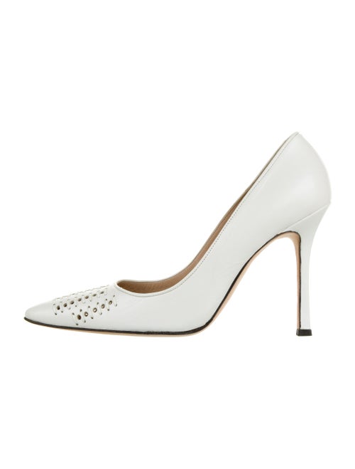 Manolo Blahnik Leather Pumps White
