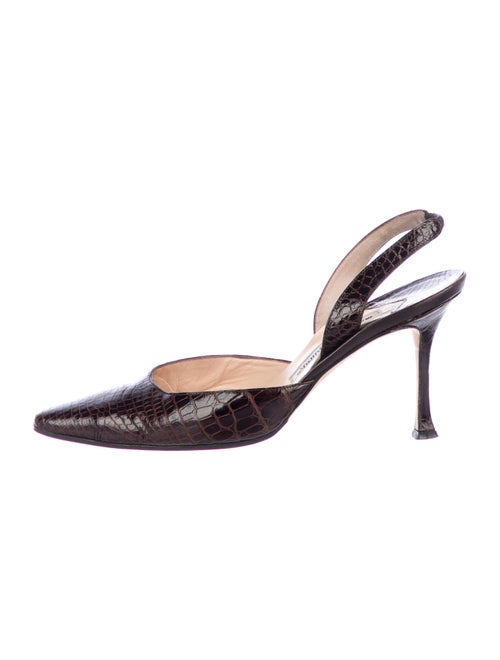 Manolo Blahnik Leather Leather Trim Embellishment
