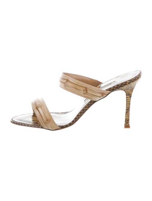Manolo Blahnik Snakeskin Slides