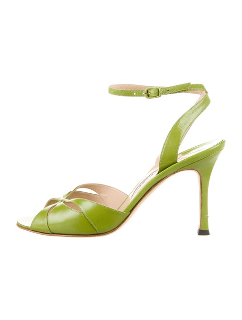 Manolo Blahnik Leather Sandals Green