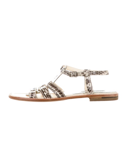 Manolo Blahnik Snakeskin Gladiator Sandals