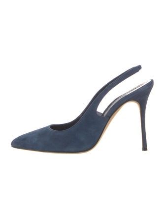 Manolo Blahnik Carolyne Suede Slingback Pumps
