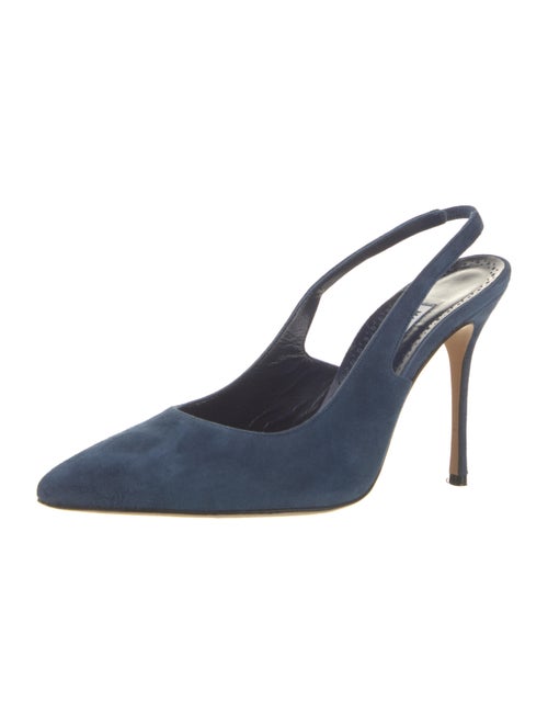 Manolo Blahnik Carolyne Suede Slingback Pumps