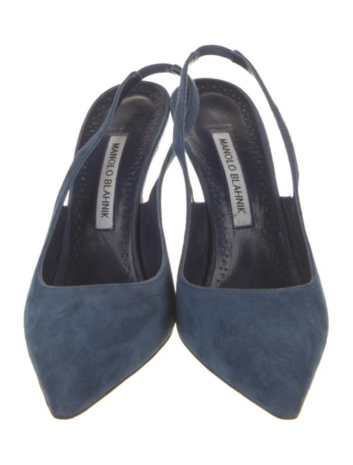 Manolo Blahnik Carolyne Suede Slingback Pumps