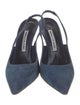 Manolo Blahnik Carolyne Suede Slingback Pumps
