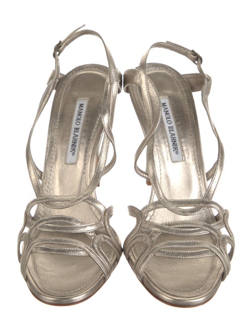 Manolo Blahnik Leather Slingback Sandals