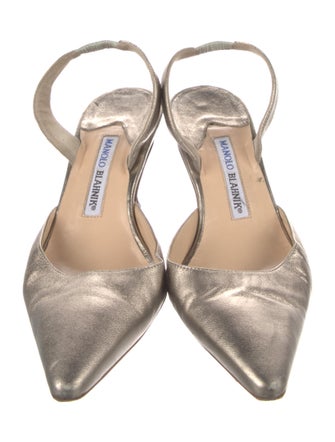Manolo Blahnik Leather Slingback Sandals