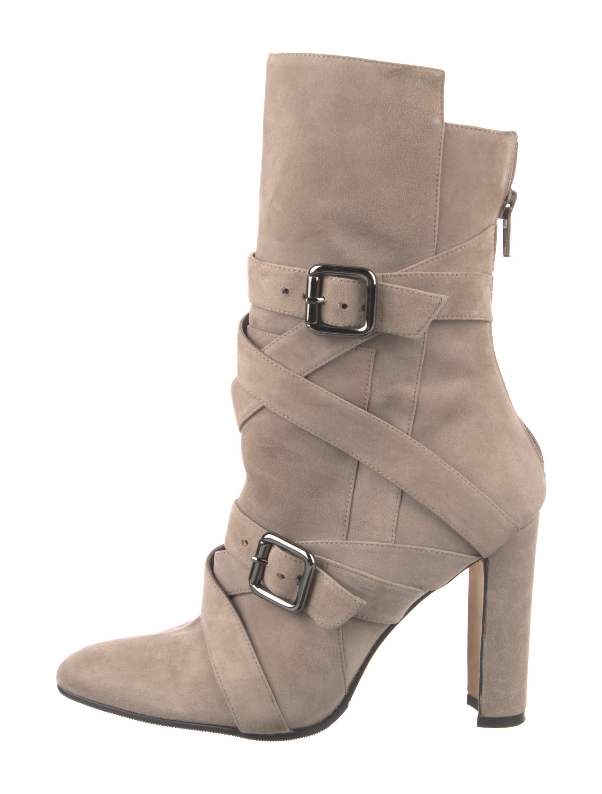 Manolo Blahnik Suede Moto Boots