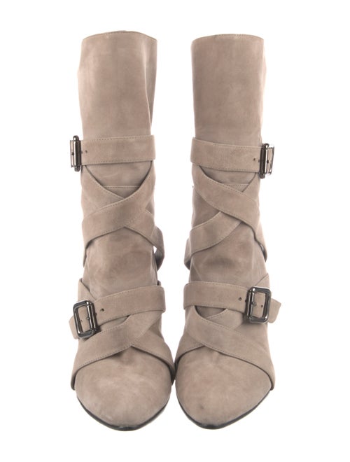Manolo Blahnik Suede Moto Boots