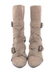 Manolo Blahnik Suede Moto Boots