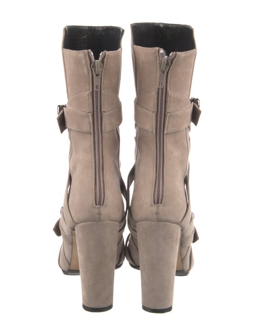 Manolo Blahnik Suede Moto Boots