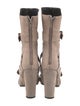 Manolo Blahnik Suede Moto Boots