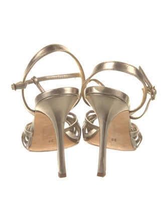 Manolo Blahnik Leather T-Strap Sandals