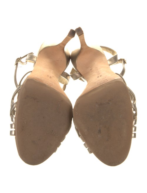 Manolo Blahnik Leather T-Strap Sandals