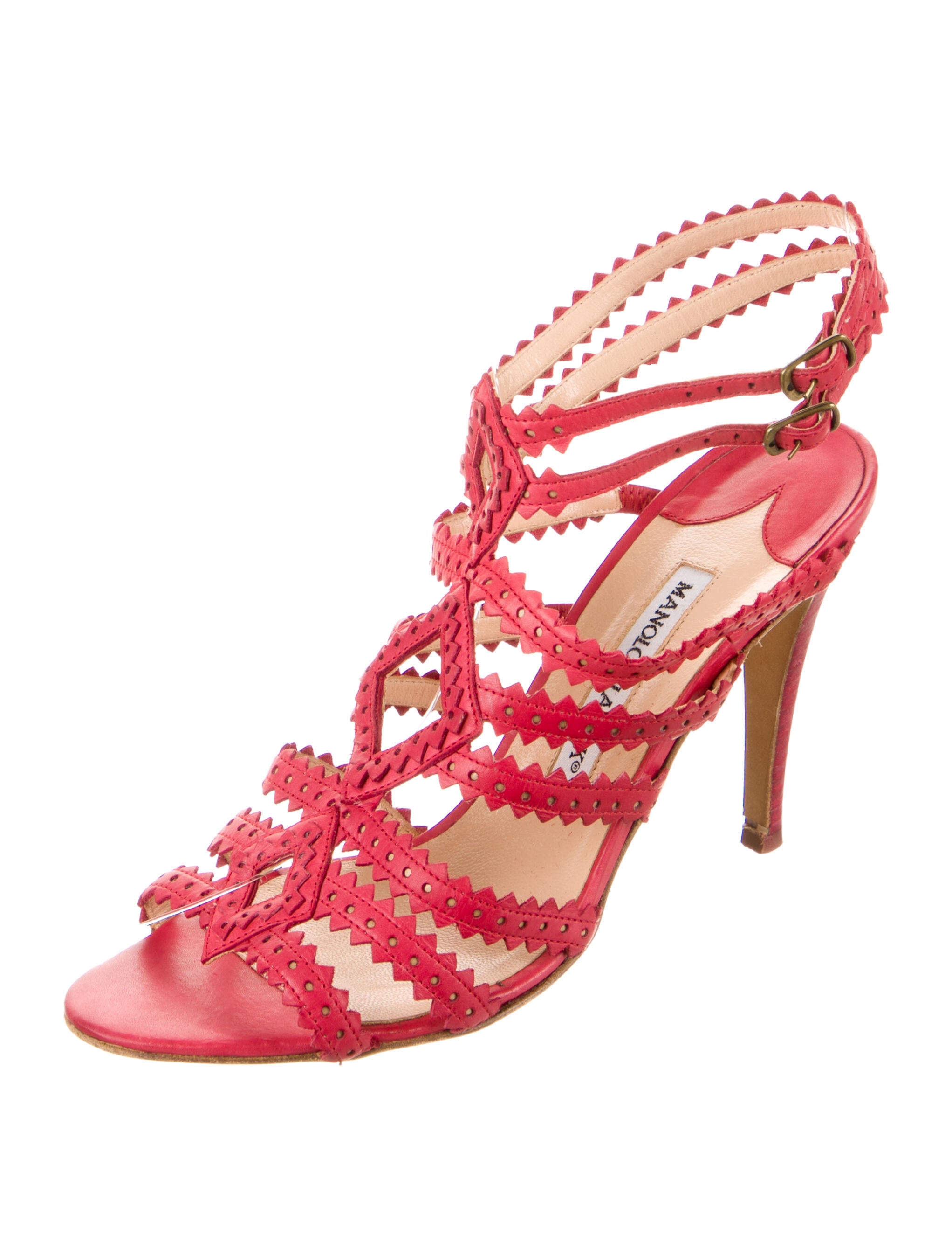 manolo blahnik red sandals