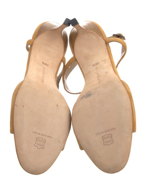Manolo Blahnik Suede T-Strap Sandals