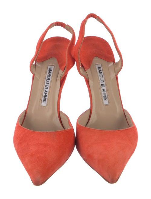Manolo Blahnik Suede Slingback Pumps