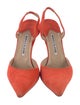 Manolo Blahnik Suede Slingback Pumps