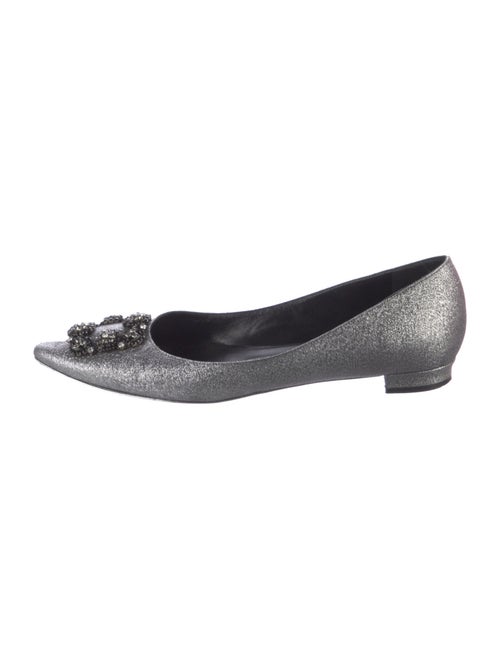 Manolo Blahnik Crystal Embellishments Flats