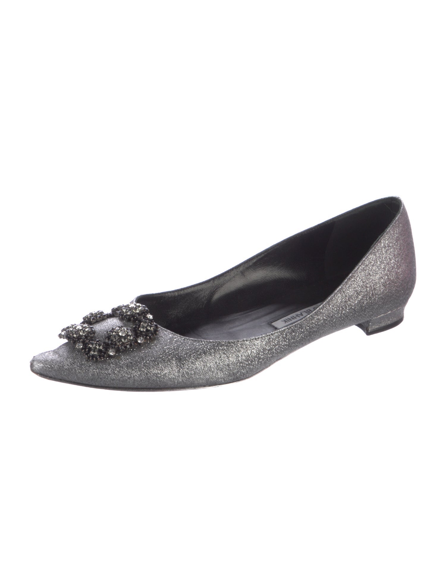 Manolo Blahnik Crystal Embellishments Flats