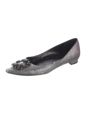 Manolo Blahnik Crystal Embellishments Flats