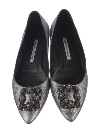 Manolo Blahnik Crystal Embellishments Flats