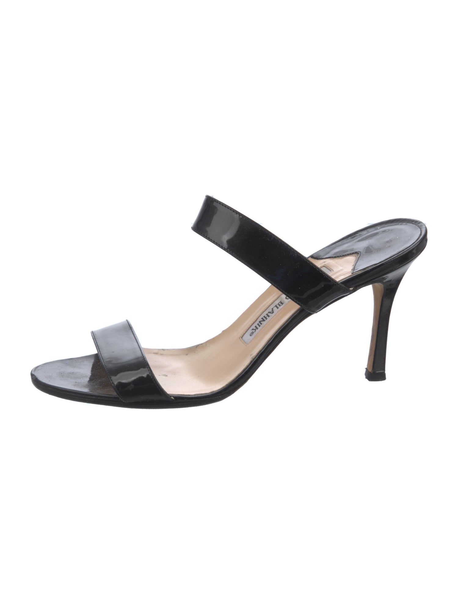 Manolo Blahnik Patent Leather Slides