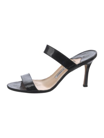 Manolo Blahnik Patent Leather Slides