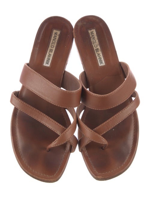 Manolo Blahnik Leather Slides