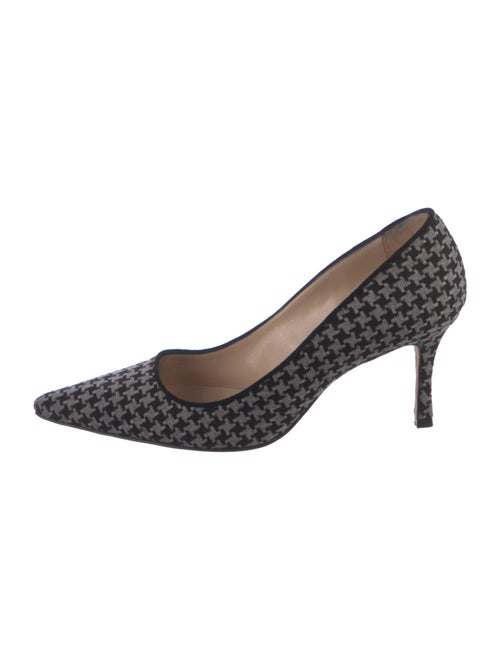 Manolo Blahnik Wool Houndstooth Print Pumps