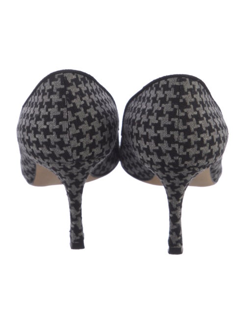 Manolo Blahnik Wool Houndstooth Print Pumps