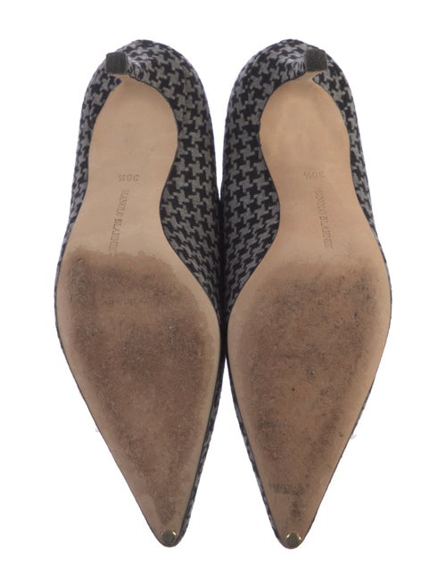 Manolo Blahnik Wool Houndstooth Print Pumps