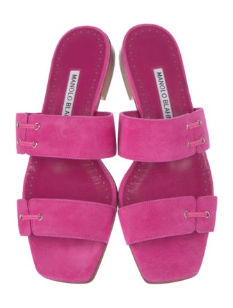 Manolo Blahnik Suede Slides