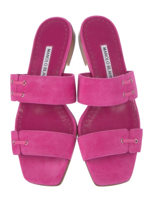 Manolo Blahnik Suede Slides