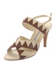 Manolo Blahnik Suede Patterned Slingback Sandals