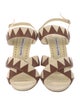 Manolo Blahnik Suede Patterned Slingback Sandals