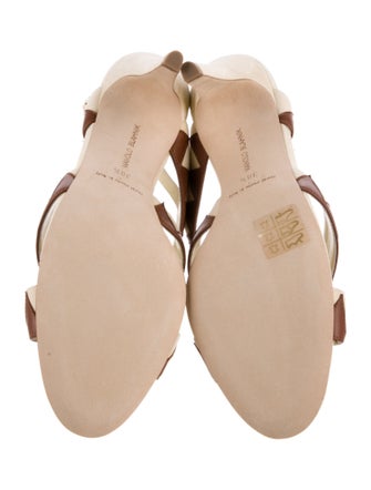 Manolo Blahnik Suede Colorblock Pattern Sandals